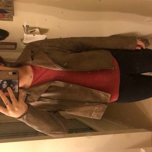 Brown leather jacket
